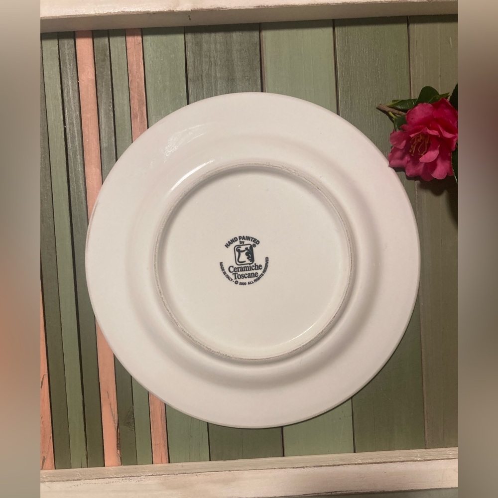 Vintage Ceramiche Toscane Hand-Painted Raised Heart Plate 9” - Picture 6 of 8